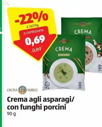 ALDI Crema agli asparagi/con funghi porcini offerta