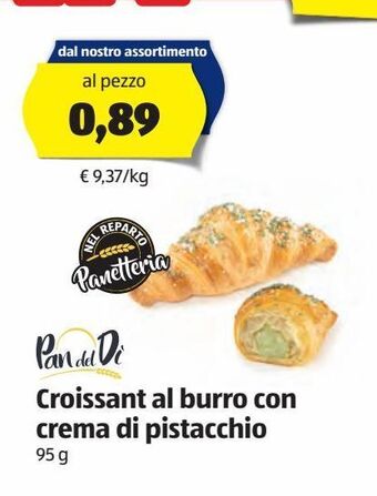 ALDI Croissant al burro con crema di pistacchio offerta