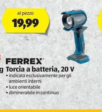 ALDI Torcia a batteria, 20 v offerta