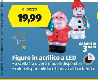 Figure in acrilico a led