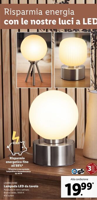 Lampada led da tavolo