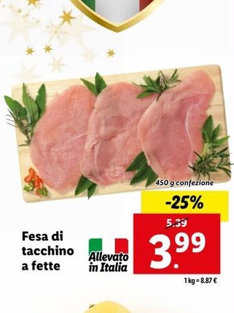 Fesa di tacchino a fette