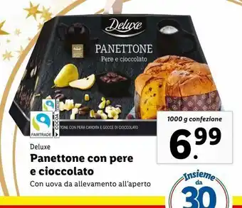 Lidl Panettone con pere e cioccolato deluxe 1000g offerta