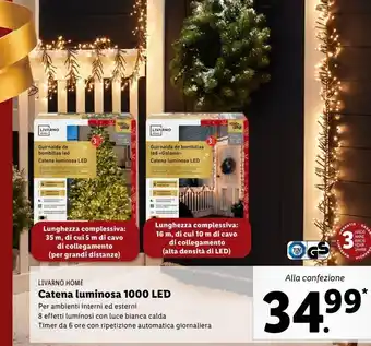 Lidl Catena luminosa 1000led offerta