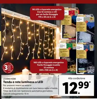 Lidl Tenda o rete luminosa a led offerta