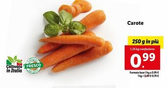 Lidl Carote offerta