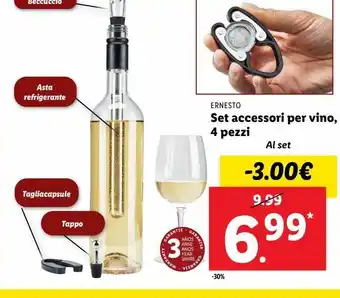 Lidl Set accessori per vino 4 pezzi offerta