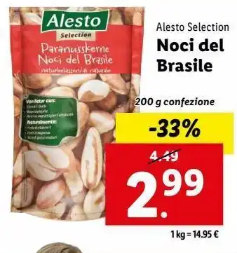 Lidl Noci del brasile 200g offerta
