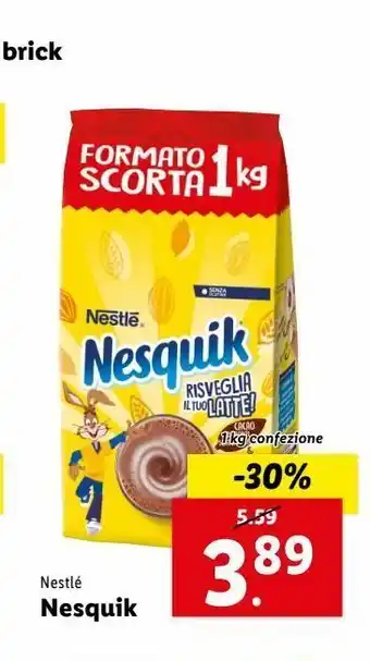 Lidl Nesquik nestlé 1kg offerta