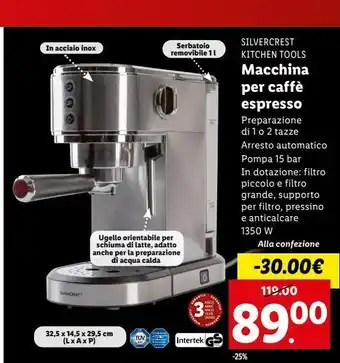 Lidl Macchine per caffè espresso silvercrest offerta