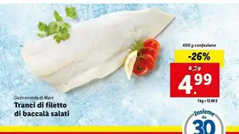 Lidl Tranci di filetto di baccalà salati offerta