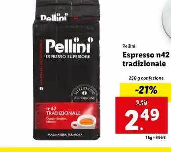 Lidl Caffè espresso pellini 250g offerta