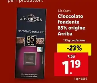 Lidl Cioccolata fondente 125g offerta