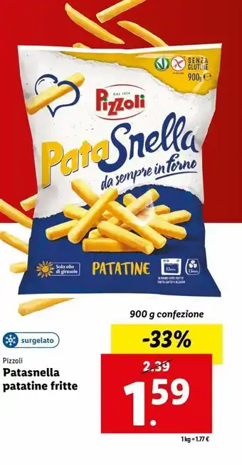 Lidl Patasnella patatine fritte pizzoli 900g offerta