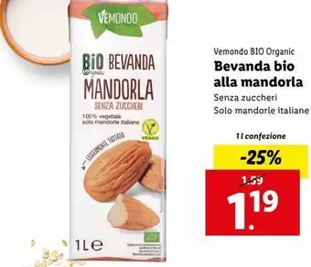 Lidl Bevanda bio alla mandorla offerta