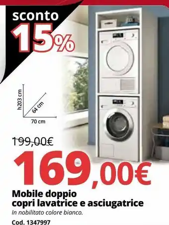 Brico Io Mobile doppio copri lavatrice e asciugatrice offerta