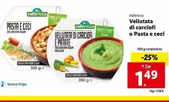 Lidl Vellutata di carciofi o pasta e ceci 350g offerta