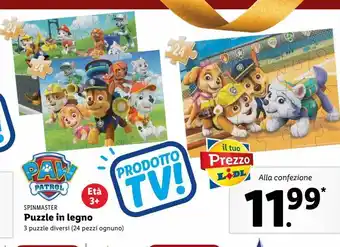 Lidl Puzzle in legno paw patrol offerta