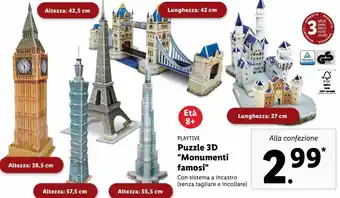Lidl Puzzle 3d " monumenti famosi" offerta