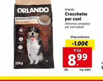 Lidl Crocchette per cani orlando 10kg offerta