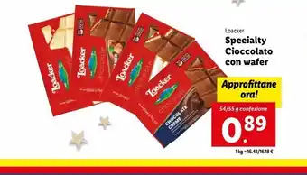 Lidl Cioccolato con wafer loacker offerta