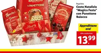 Lidl Cesto natalizio magica festa" con panettone balocco regalidea offerta