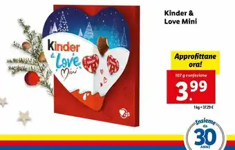 Lidl Kinder & love mini kinder offerta