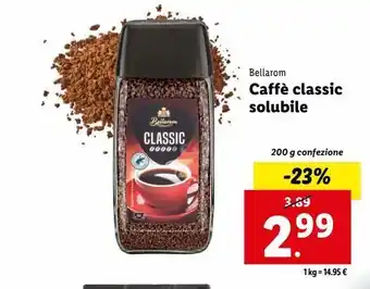 Lidl Caffè classic solubile bellarom 200g offerta