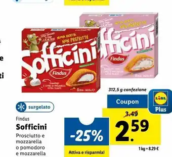 Lidl Sofficini findus 312.5g offerta