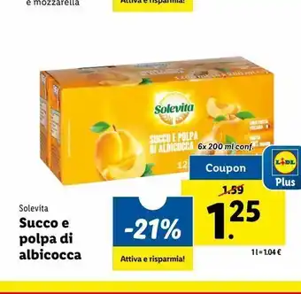 Lidl Succo e polpa di albicocca solevita offerta