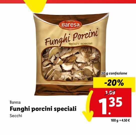 Funghi porcini speciali baresa 30g offerta di Lidl