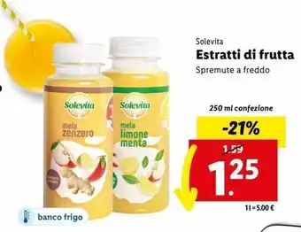 Lidl Estratti di frutta solevita 250ml offerta