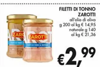 Supermercato Coal Filetti di tonno zarotti offerta