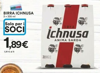 Coop Ichnusa Birra offerta