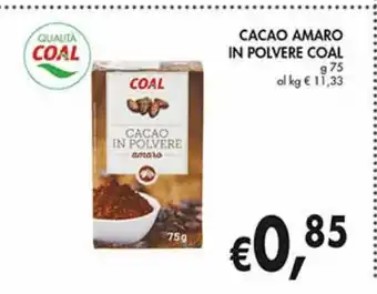 Supermercato Coal Cacao amaro in polvere coal offerta