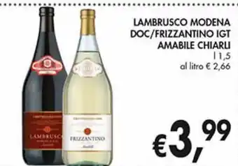 Lambrusco modena doc/frizzantino igt amabile chiarli