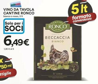 Coop Cantine ronco Beccaccia Rosso 5000 G(ml) offerta