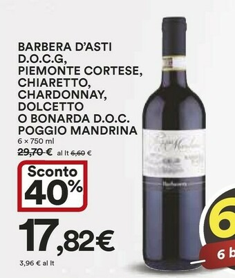 Coop Poggio Mandrina Barbera D'asti Docg offerta