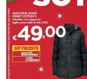 Bennet Giaccone uomo henry cotton's offerta