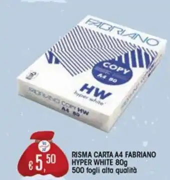 Il Gigante Risma carta a4 fabriano hyper white 80 g offerta
