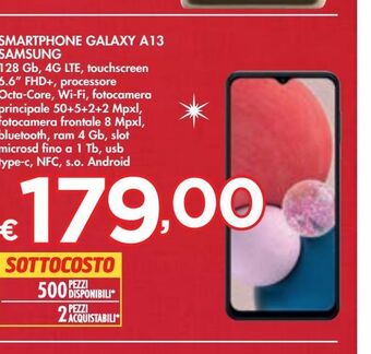 Bennet Smartphone galaxy a13 samsung offerta