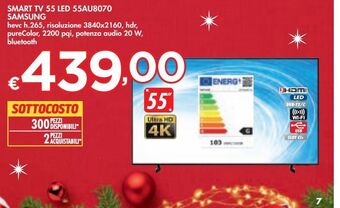 Bennet Smart tv 55 led 55au8070 samsung offerta