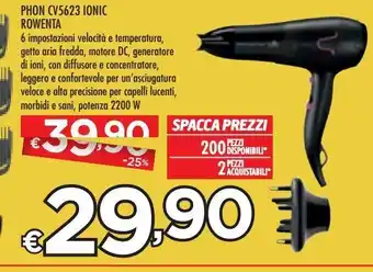 Bennet Phon cv5623 ionic rowenta offerta