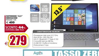Notebook 13.5'' mediacom rouge 135