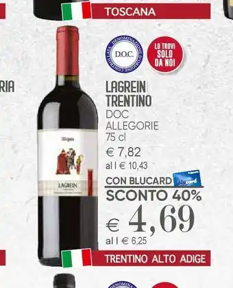 Il Gigante Vino lagrein trentino offerta