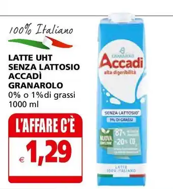 Il Gigante Latte senza lattosio accadì granarolo offerta