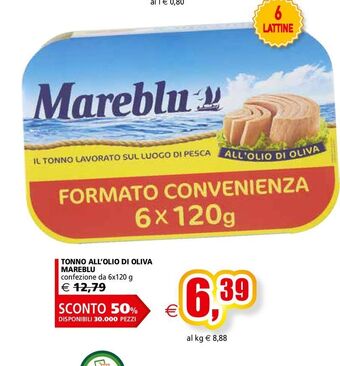 Il Gigante Tonno in olio di oliva mareblu offerta