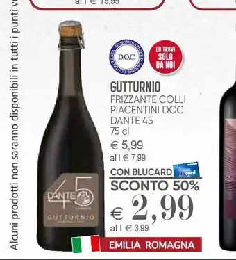 Il Gigante Vino gutturnio offerta