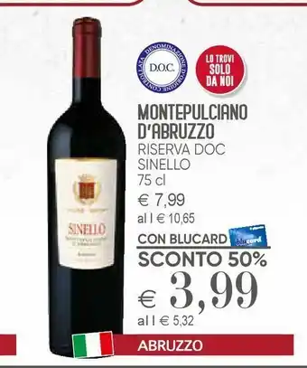 Il Gigante Vino montepulciano d'abruzzo offerta