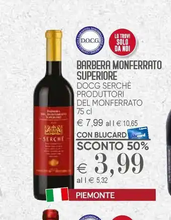 Il Gigante Barbera manferrato superiore offerta